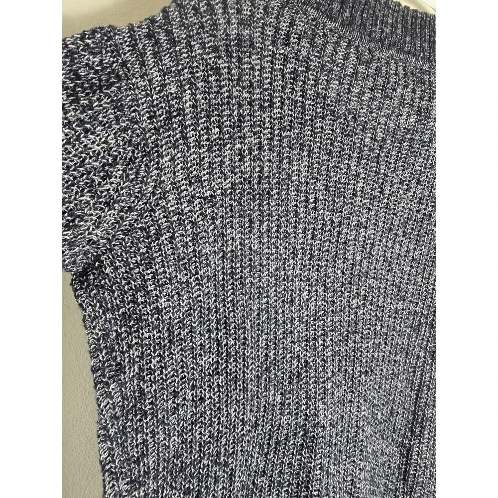 Tommy Hilfiger Navy White Marled Knit V-Neck Sweater Women’s Large - Picture 13 of 14